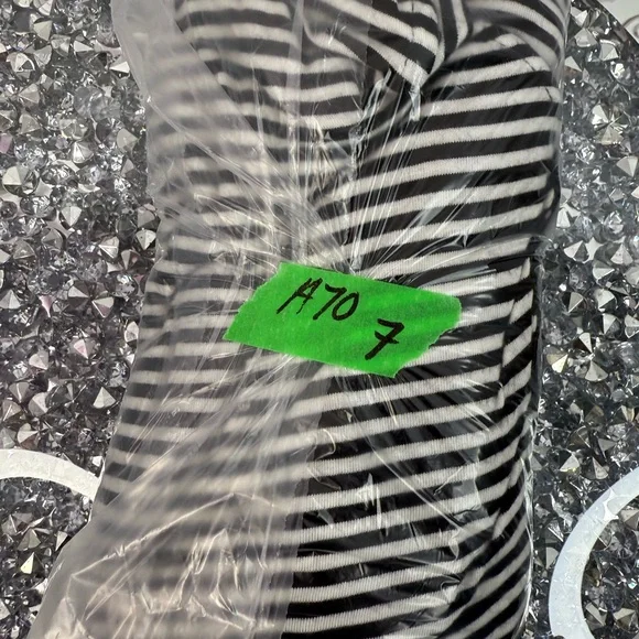 CJ Banks mini dress or long top Black and White Striped stripes Lace Accents - Picture 13 of 13